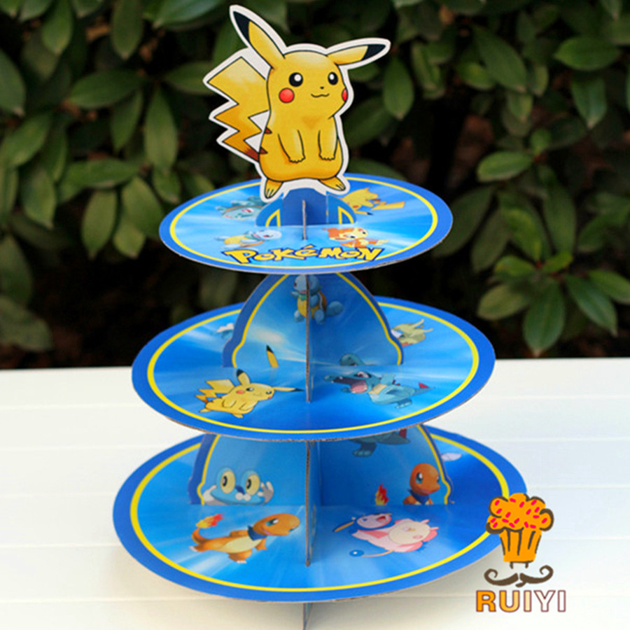 Cupcake Stand Tier - Pikachu Pokemon Dreistufiger Tortenständer Niedlicher Cartoon-Kuchenständer