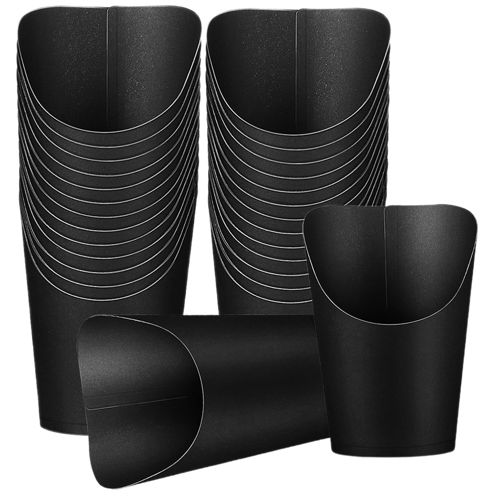 Plastic Cup 50Pcs - 50 Stück Kraftpapier-Fritesbecher, hohe Einweg-Snackbehälter für