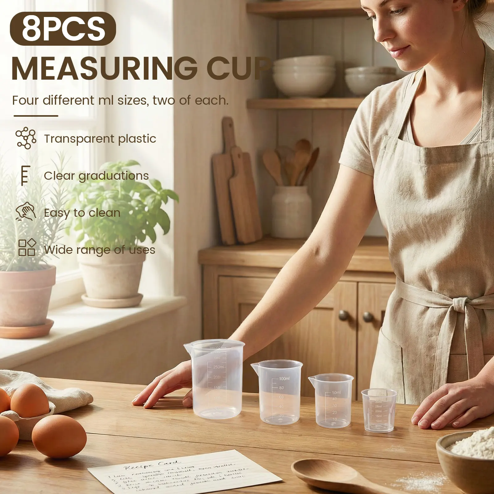8-teiliges Kunststoff-Messbech – Plastic Cup 50Pcs Bewertung und Preis